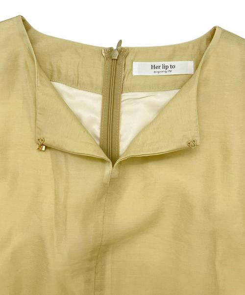 HER LIP TO（ハーリップトゥ）Her lip to (ハーリップトゥ) Bicolor-Trim Flared Romper ベージュ サイズ:Sの古着・服飾アイテム