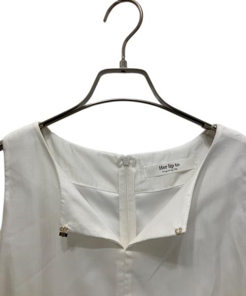 HER LIP TO（ハーリップトゥ）HER LIP TO (ハーリップトゥ) Bicolor-Trim Flared Romper ホワイト サイズ:Mの古着・服飾アイテム