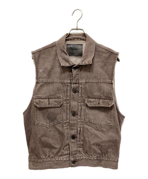 refomed（リフォメッド）refomed (リフォメッド) OLD MAN DENIM VEST デニムベスト ブラウン サイズ:1の古着・服飾アイテム