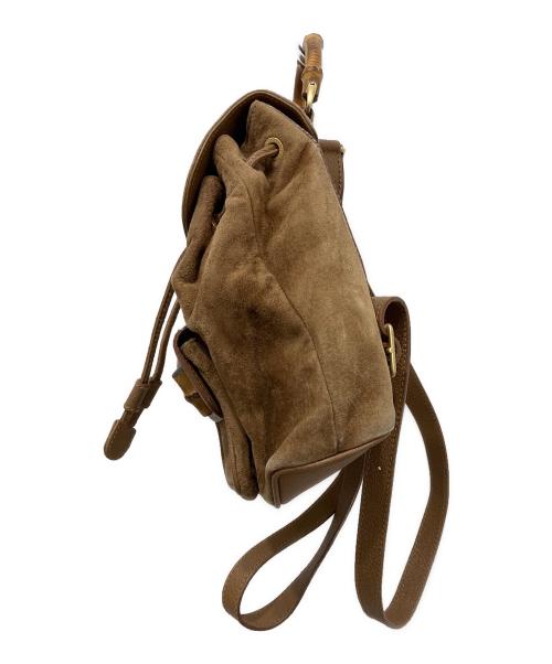 GUCCI（グッチ）GUCCI (グッチ) バンブー スエード ミニリュック ブラウンの古着・服飾アイテム