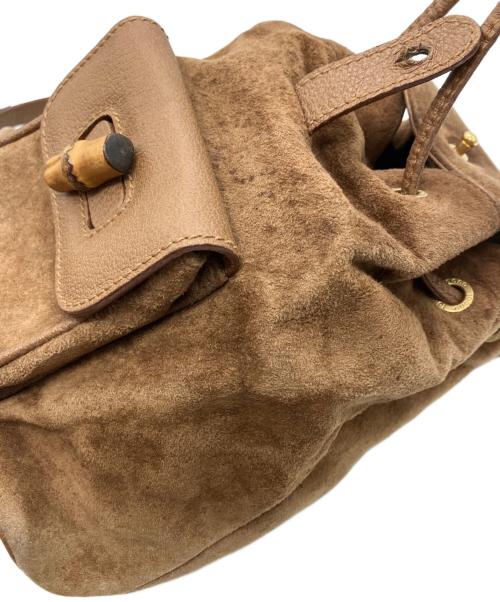 GUCCI（グッチ）GUCCI (グッチ) バンブー スエード ミニリュック ブラウンの古着・服飾アイテム