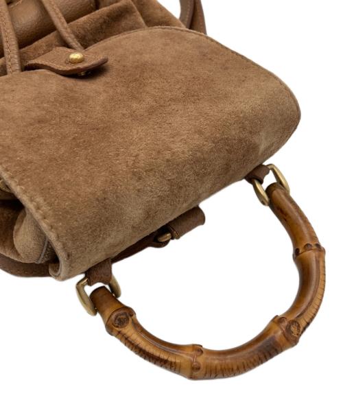 GUCCI（グッチ）GUCCI (グッチ) バンブー スエード ミニリュック ブラウンの古着・服飾アイテム