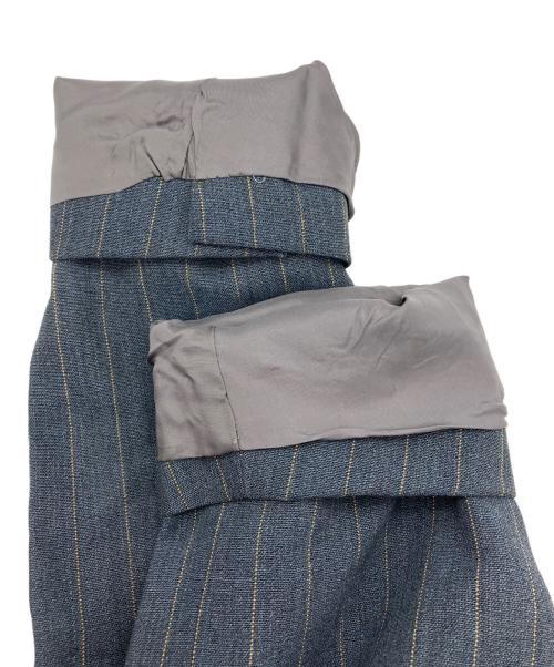 LORO PIANA（ロロピアーナ）LORO PIANA (ロロピアーナ) ウールリネン ストライプ 3Bセットアップスーツ ブルー×イエロー サイズ:48Bの古着・服飾アイテム