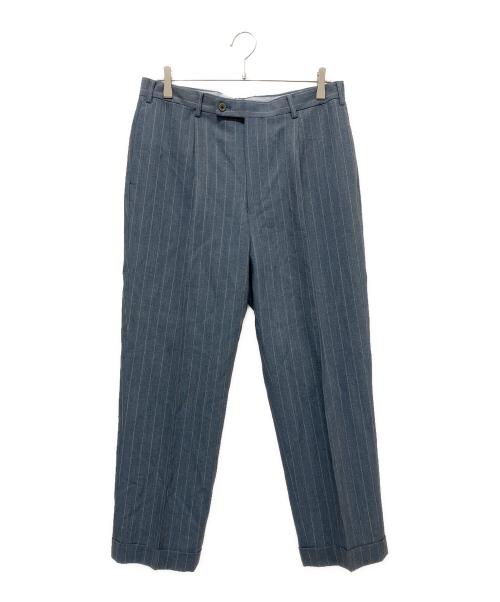 LORO PIANA（ロロピアーナ）LORO PIANA (ロロピアーナ) ウールリネン ストライプ 3Bセットアップスーツ ブルー×イエロー サイズ:48Bの古着・服飾アイテム