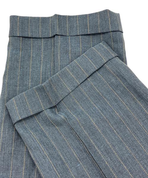 LORO PIANA（ロロピアーナ）LORO PIANA (ロロピアーナ) ウールリネン ストライプ 3Bセットアップスーツ ブルー×イエロー サイズ:48Bの古着・服飾アイテム