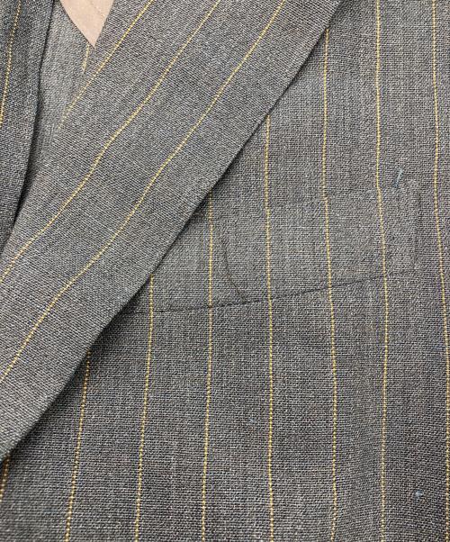 LORO PIANA（ロロピアーナ）LORO PIANA (ロロピアーナ) ウールリネン ストライプ 3Bセットアップスーツ ブルー×イエロー サイズ:48Bの古着・服飾アイテム