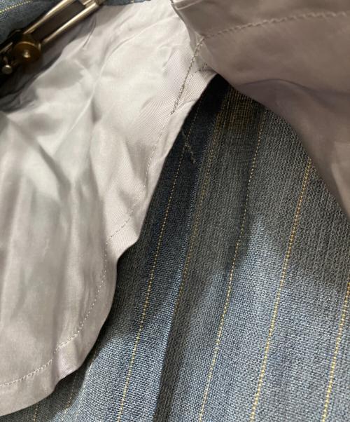 LORO PIANA（ロロピアーナ）LORO PIANA (ロロピアーナ) ウールリネン ストライプ 3Bセットアップスーツ ブルー×イエロー サイズ:48Bの古着・服飾アイテム