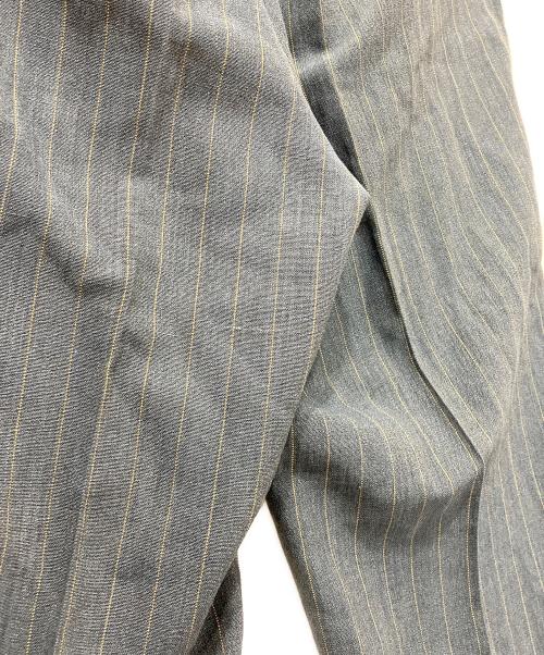 LORO PIANA（ロロピアーナ）LORO PIANA (ロロピアーナ) ウールリネン ストライプ 3Bセットアップスーツ ブルー×イエロー サイズ:48Bの古着・服飾アイテム