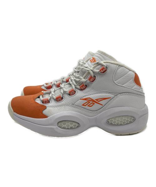 REEBOK（リーボック）REEBOK (リーボック) QUESTION MID ハイカットスニーカー ホワイト×オレンジ サイズ:27の古着・服飾アイテム