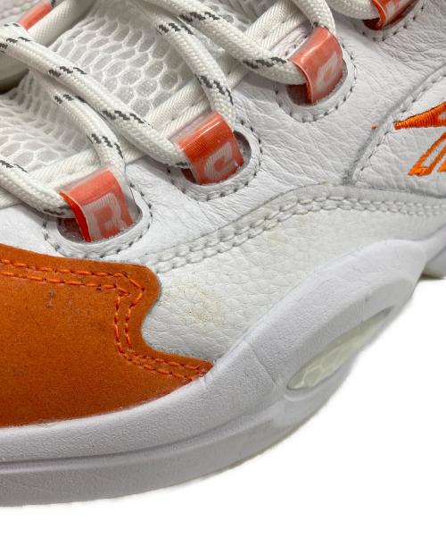 REEBOK（リーボック）REEBOK (リーボック) QUESTION MID ハイカットスニーカー ホワイト×オレンジ サイズ:27の古着・服飾アイテム