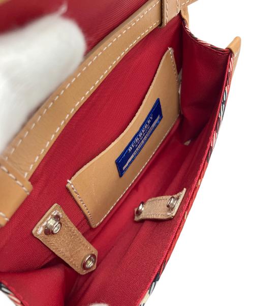 BURBERRY BLUE LABEL（バーバリー ブルー レーベル）BURBERRY BLUE LABEL (バーバリー ブルー レーベル) チェック柄ミニショルダーバッグ レッドの古着・服飾アイテム