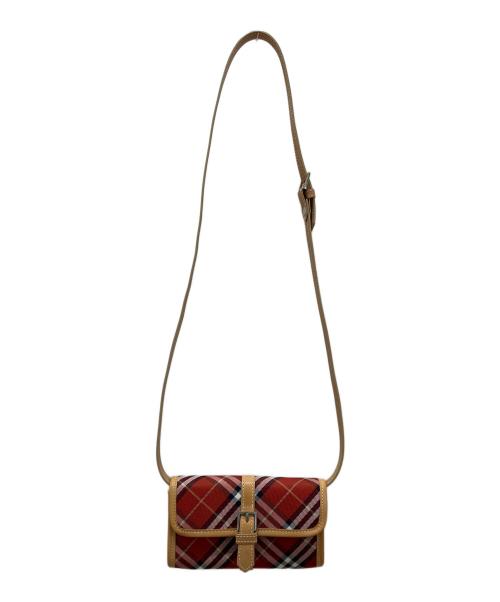BURBERRY BLUE LABEL（バーバリー ブルー レーベル）BURBERRY BLUE LABEL (バーバリー ブルー レーベル) チェック柄ミニショルダーバッグ レッドの古着・服飾アイテム