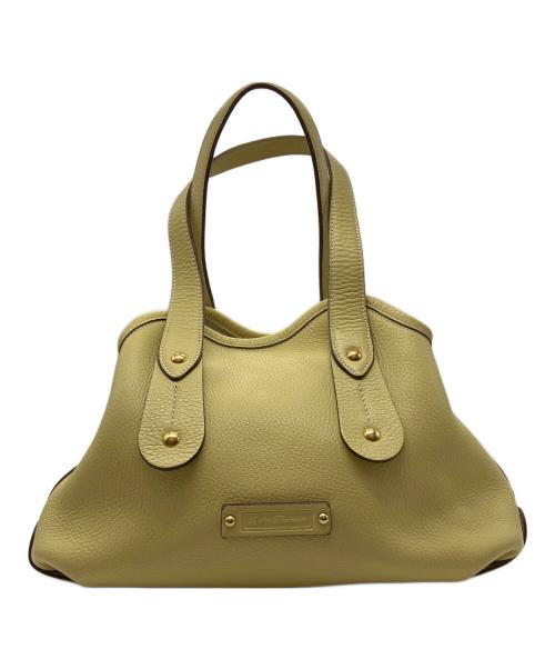 Salvatore Ferragamo（サルヴァトーレ フェラガモ）Salvatore Ferragamo (サルヴァトーレ フェラガモ) レザーハンドバッグ イエローの古着・服飾アイテム