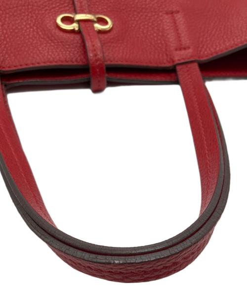 Salvatore Ferragamo（サルヴァトーレ フェラガモ）Salvatore Ferragamo (サルヴァトーレ フェラガモ) レザー ガンチーニ トートバッグ レッドの古着・服飾アイテム
