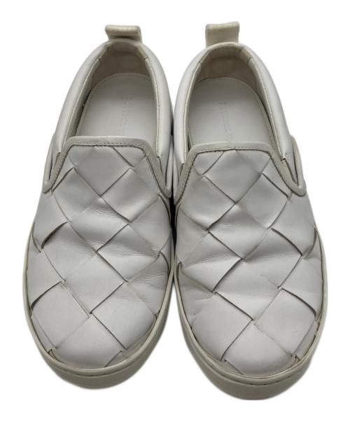 BOTTEGA VENETA（ボッテガベネタ）BOTTEGA VENETA (ボッテガベネタ) イントレチャート スリッポン ホワイト サイズ:35.5の古着・服飾アイテム