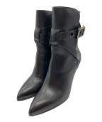 BOTTEGA VENETAボッテガベネタ）の古着「レザーヒール ショートブーツ」｜ブラック