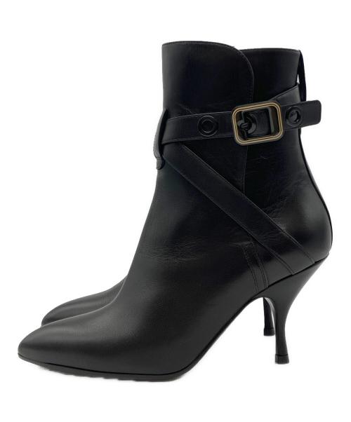 BOTTEGA VENETA（ボッテガベネタ）BOTTEGA VENETA (ボッテガベネタ) レザーヒール ショートブーツ ブラック サイズ:36.5の古着・服飾アイテム