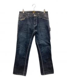 VANSON（バンソン）の古着「フライングスター刺繍ペインターデニムパンツ」｜ブラック