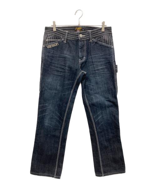 VANSON（バンソン）VANSON (バンソン) フライングスター刺繍ペインターデニムパンツ ブラック サイズ:32の古着・服飾アイテム