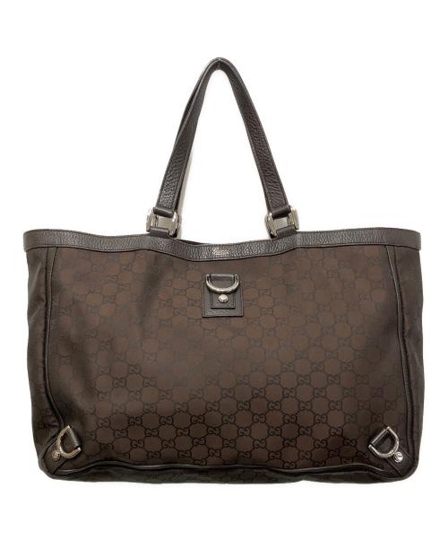 GUCCI（グッチ）GUCCI (グッチ) GG柄 アビーライン トートバッグ ブラウンの古着・服飾アイテム
