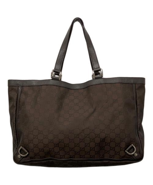 GUCCI（グッチ）GUCCI (グッチ) GG柄 アビーライン トートバッグ ブラウンの古着・服飾アイテム
