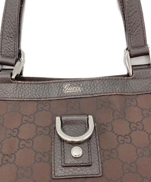GUCCI（グッチ）GUCCI (グッチ) GG柄 アビーライン トートバッグ ブラウンの古着・服飾アイテム
