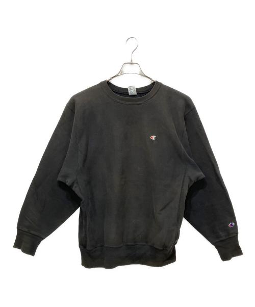 Champion REVERSE WEAVE（チャンピオン リバース ウィーブ）Champion REVERSE WEAVE (チャンピオン リバース ウィーブ) 90S フェード クルーネックスウェット ブラック サイズ:XLの古着・服飾アイテム