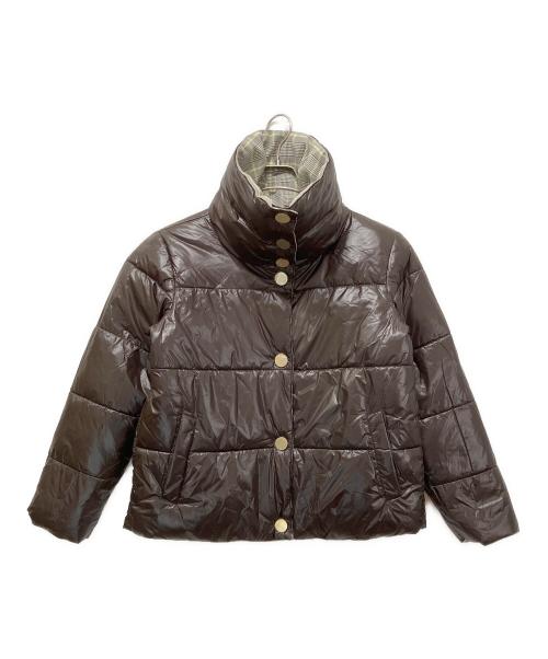 ARMANI EXCHANGE（アルマーニ エクスチェンジ）ARMANI EXCHANGE (アルマーニ エクスチェンジ) グレンチェック 中綿リバーシブルジャケット グレー×ブラウン サイズ:Mの古着・服飾アイテム