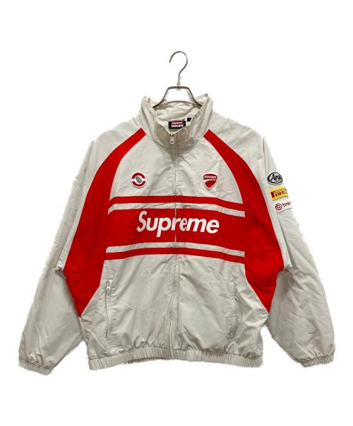 SUPREME（シュプリーム）Supreme (シュプリーム) DUCATI (ドゥカティ) 24SS Track Jacket コラボナイロントラックジャケット ホワイト×レッド サイズ:XLの古着・服飾アイテム