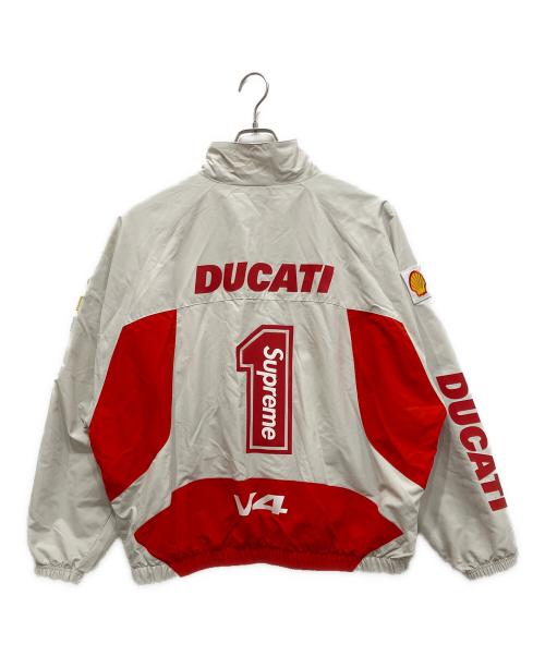 SUPREME（シュプリーム）Supreme (シュプリーム) DUCATI (ドゥカティ) 24SS Track Jacket コラボナイロントラックジャケット ホワイト×レッド サイズ:XLの古着・服飾アイテム