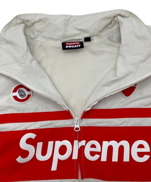 SUPREME（シュプリーム）Supreme (シュプリーム) DUCATI (ドゥカティ) 24SS Track Jacket コラボナイロントラックジャケット ホワイト×レッド サイズ:XLの古着・服飾アイテム