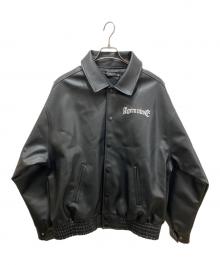 A'gem（エージェム）の古着「ANGEL PU STADIUM JACKET フェイクレザージャケット」｜ブラック