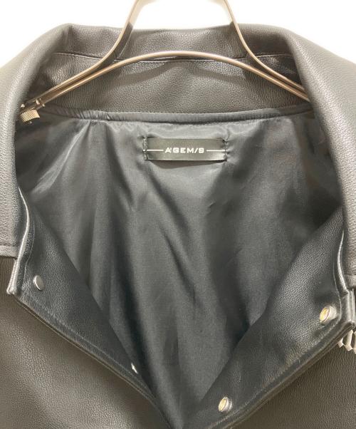 A'gem（エージェム）A'gem (エージェム) ANGEL PU STADIUM JACKET フェイクレザージャケット ブラック サイズ:Fの古着・服飾アイテム