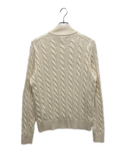 POLO RALPH LAUREN（ポロ・ラルフローレン）POLO RALPH LAUREN (ポロ・ラルフローレン) ハーフジップケーブルニット アイボリー サイズ:Mの古着・服飾アイテム
