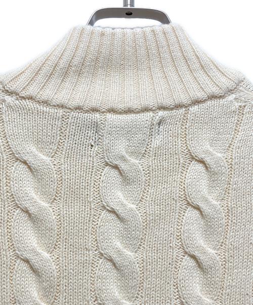 POLO RALPH LAUREN（ポロ・ラルフローレン）POLO RALPH LAUREN (ポロ・ラルフローレン) ハーフジップケーブルニット アイボリー サイズ:Mの古着・服飾アイテム