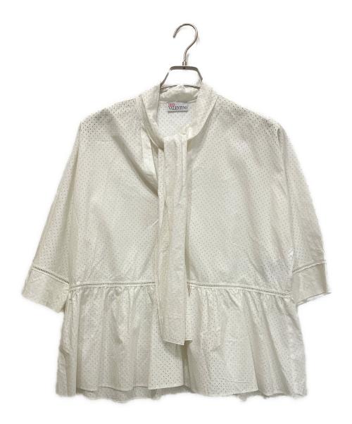 RED VALENTINO（レッドヴァレンティノ）RED VALENTINO (レッドヴァレンティノ) ボウタイブラウス ホワイト サイズ:38の古着・服飾アイテム