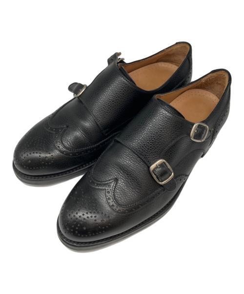 YANKO（ヤンコ）YANKO (ヤンコ) ダブルモンクメダリオンシューズ ブラック サイズ:6　1/2の古着・服飾アイテム