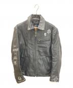 HARLEY-DAVIDSON×SCREAMIN EAGLEハーレーダビッドソン×）の古着「シングル レザーライダースジャケット」｜ブラック