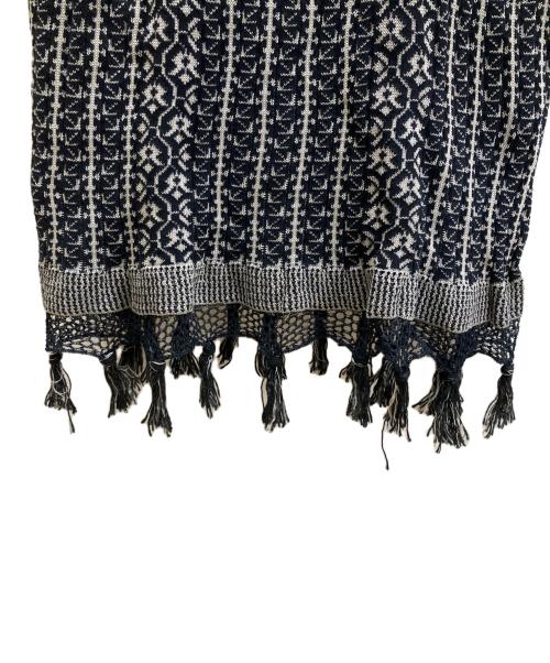 Mame Kurogouchi（マメクロゴウチ）Mame Kurogouchi (マメクロゴウチ) Rib Jacquard Pedicel Knit Dress ブラック×ホワイト サイズ:2の古着・服飾アイテム