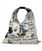 MM6 Maison Margielaエムエムシックスメゾンマルジェラ）の古着「ジャパニーズトートバッグ」｜ホワイト×ブラック