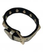 VALENTINO GARAVANIヴァレンティノ・ガラヴァーニ）の古着「ロックスタッズレザーブレスレット」｜ブラック×ゴールド