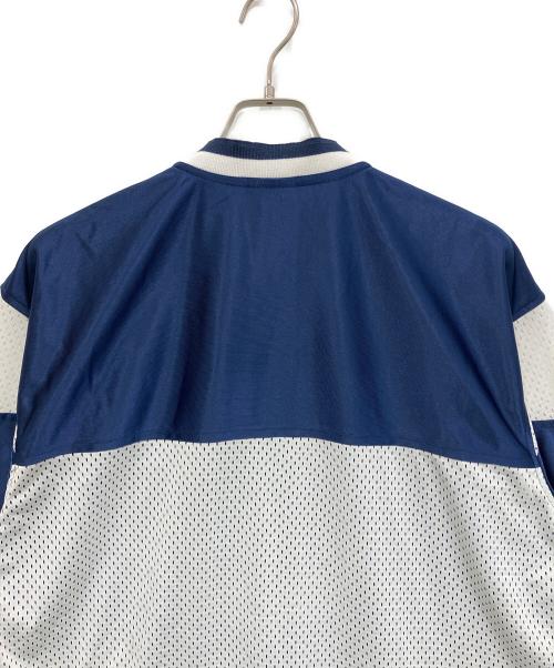 adidas（アディダス）adidas (アディダス) 90S トレフォイルロゴ ゲームシャツ ホワイト×ネイビー サイズ:Lの古着・服飾アイテム