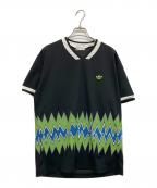 adidasアディダス）の古着「80S プリントTEE」｜ブラック×グリーン