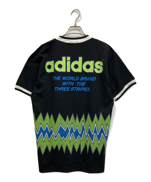 adidas（アディダス）adidas (アディダス) 80S プリントTEE ブラック×グリーン サイズ:Lの古着・服飾アイテム