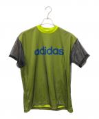 adidasアディダス）の古着「80S ロゴ メッシュ ゲームシャツ」｜ブラック×グリーン