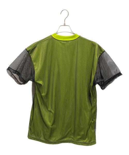 adidas（アディダス）adidas (アディダス) 80S ロゴ メッシュ ゲームシャツ ブラック×グリーン サイズ:L-Oの古着・服飾アイテム