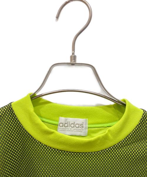 adidas（アディダス）adidas (アディダス) 80S ロゴ メッシュ ゲームシャツ ブラック×グリーン サイズ:L-Oの古着・服飾アイテム