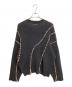 ZARA（ザラ）の古着「別注ステッチセーター」｜グレー×ピンク