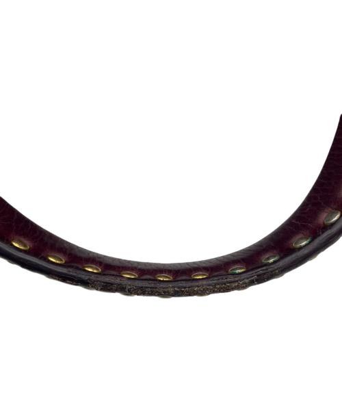 MIU MIU（ミュウミュウ）MIU MIU (ミュウミュウ) レザー スタッズ 2WAYショルダーバッグ パープルの古着・服飾アイテム