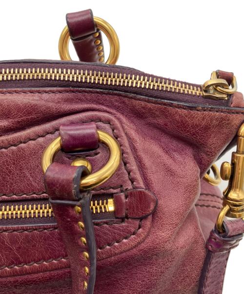 MIU MIU（ミュウミュウ）MIU MIU (ミュウミュウ) レザー スタッズ 2WAYショルダーバッグ パープルの古着・服飾アイテム